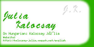 julia kalocsay business card